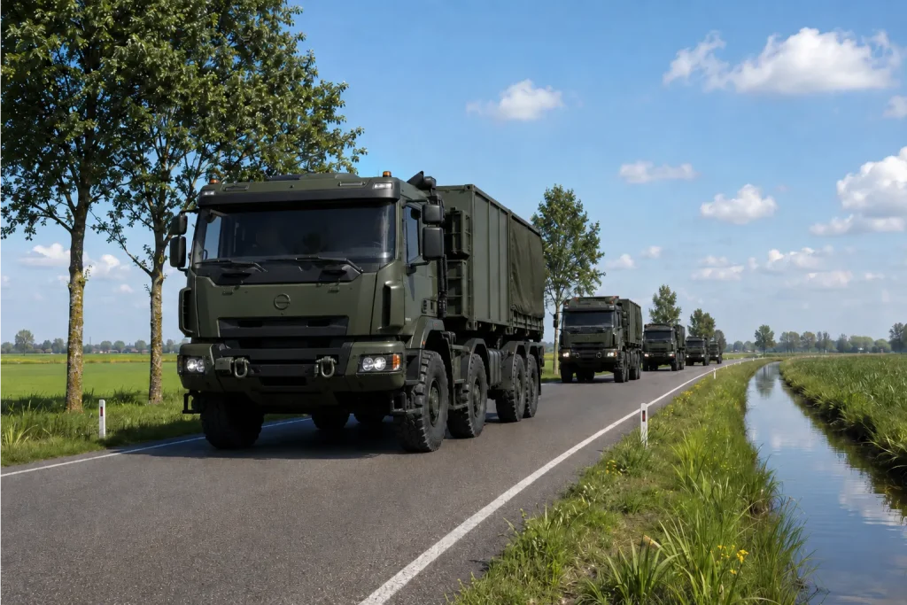 Militaire colonnes en uitvaartstoeten